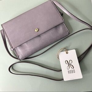 HOBO Bemuse Leather Crossbody Bag, Gray NWT